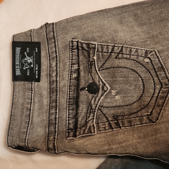 True Religion Women's Gray Jeans Size 31 32 Inch Inseam - Picture 2 of 6